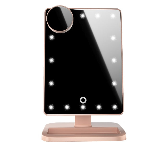 Touch Screen Mirror With 20 LED Light Bluetooth Music Speaker 10X Magnifying Mirrors Lights