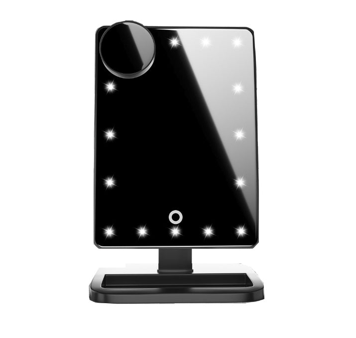 Touch Screen Mirror With 20 LED Light Bluetooth Music Speaker 10X Magnifying Mirrors Lights