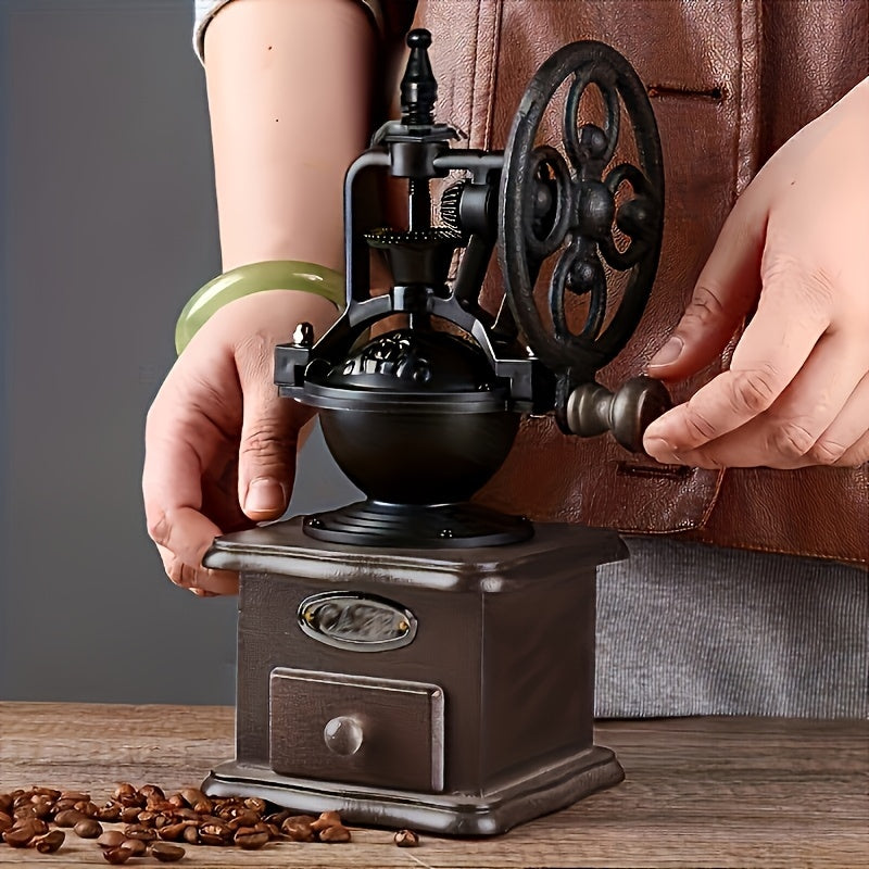 Enjoy The Outdoor Leisure Time And The Elegant Indoor Life. With A Light Luxury And Vintage Style, Experience All The Charm Of A Hand-crank Coffee Machine.