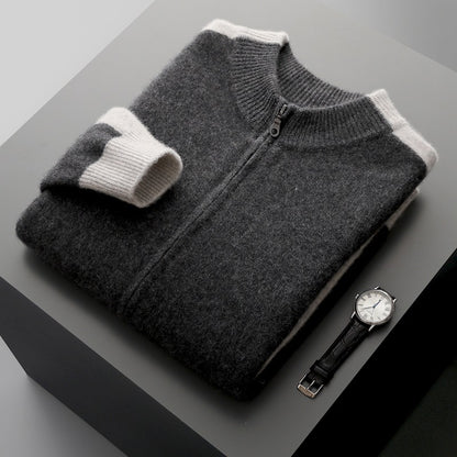 Men's Half Turtleneck Zipper Cardigan Thickened Sweater Warm Multi-color Coat
