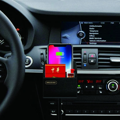 Dual Cell Storage Box For Wireless Charger For Car Storage