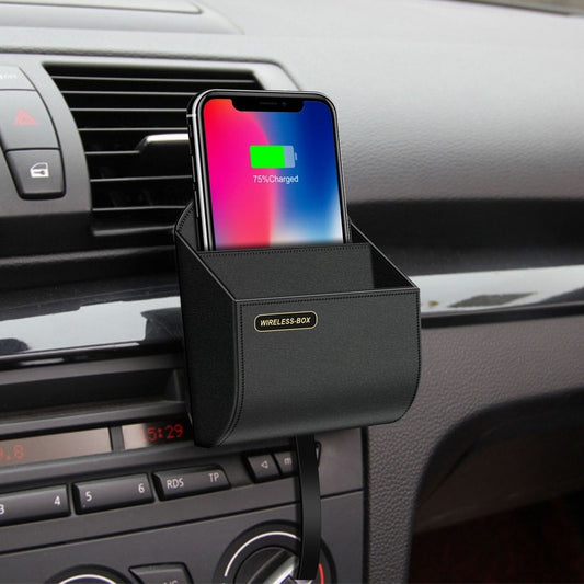 Dual Cell Storage Box For Wireless Charger For Car Storage