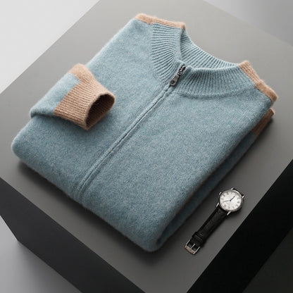 Men's Half Turtleneck Zipper Cardigan Thickened Sweater Warm Multi-color Coat