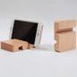 Minimalist Base Double Groove Clear Lacquer Beech Wood Phone Holder