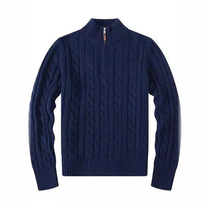 Small Embroidered Men's Sweater Half-height Zip Knitwear Business