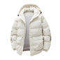 Men's Cotton-padded Coat Hooded Letter-print Winter Leisure Warm Top