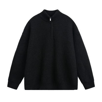 Stand Collar Sweater Men's Imitation Deer Plush