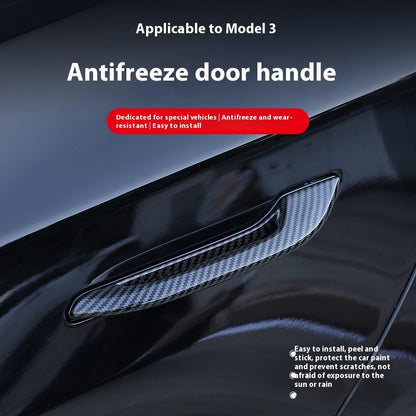Tesla Carbon Fiber Pattern Door Handle